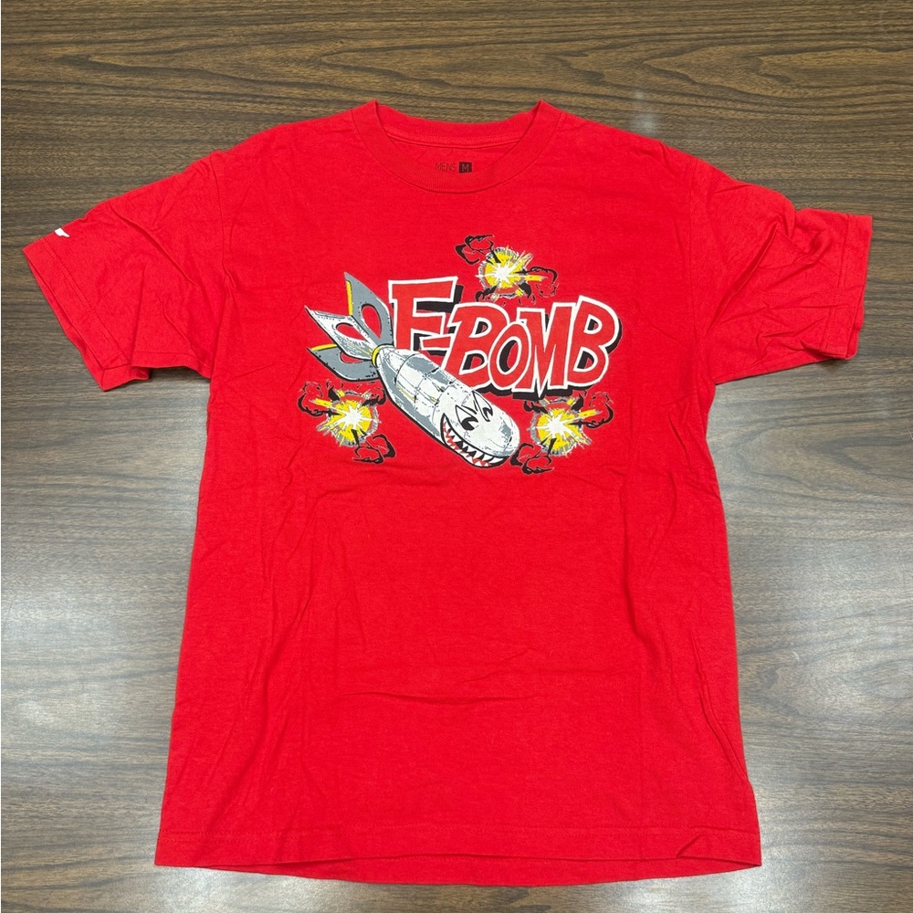 Fly Society Red Men's “F-Bomb” 💣 💥 T-Shirt size medium